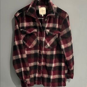 Closet clean out!!Casa Cabana Women's Plaid Cardigan - Burgundy and Black